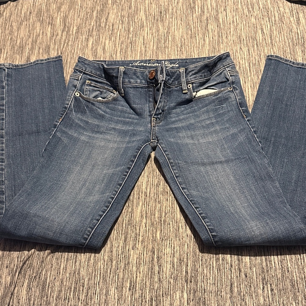 American Eagle Outfitters Dark Blue Straight Leg Jeans